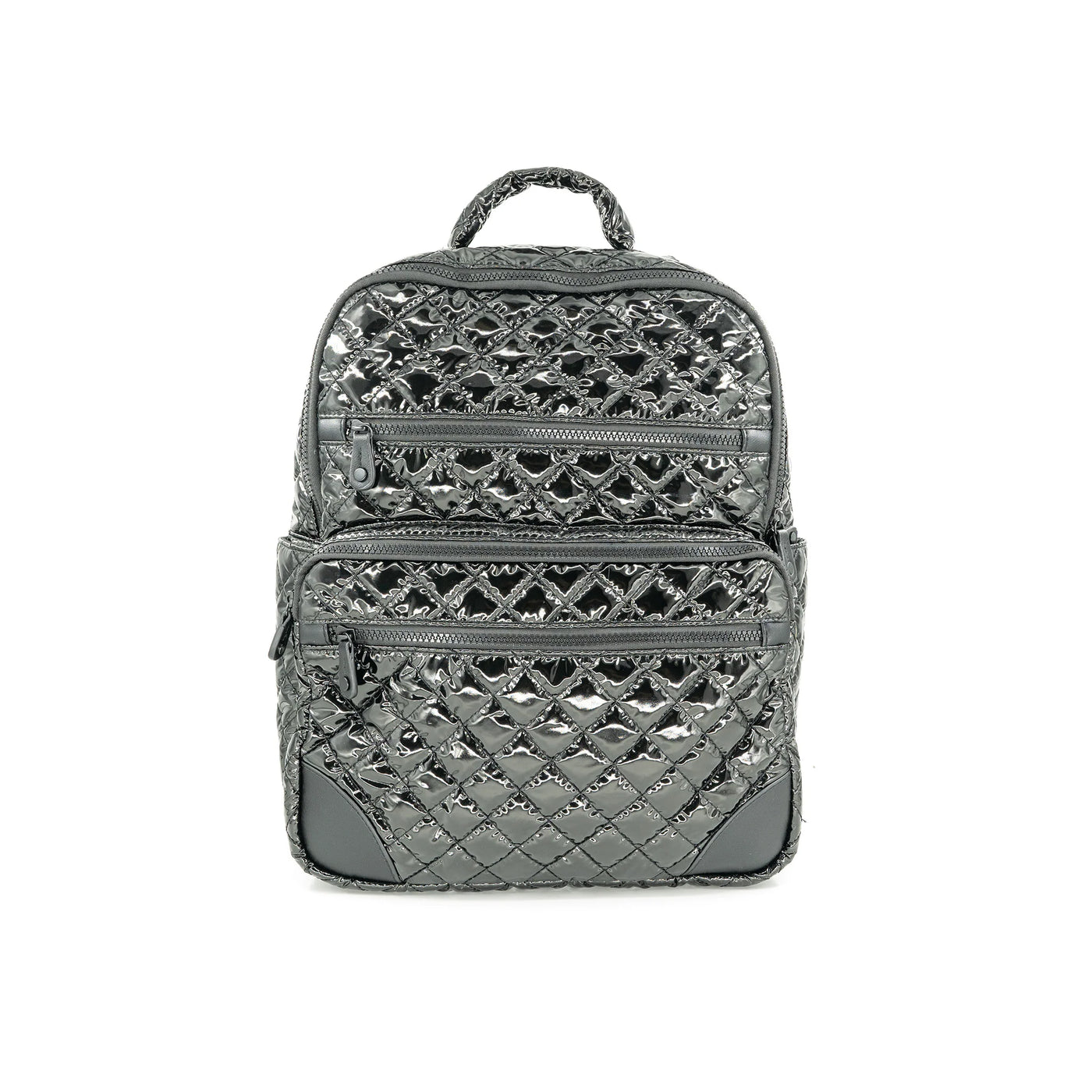 On Trend Quilted Backpack, Black Patent