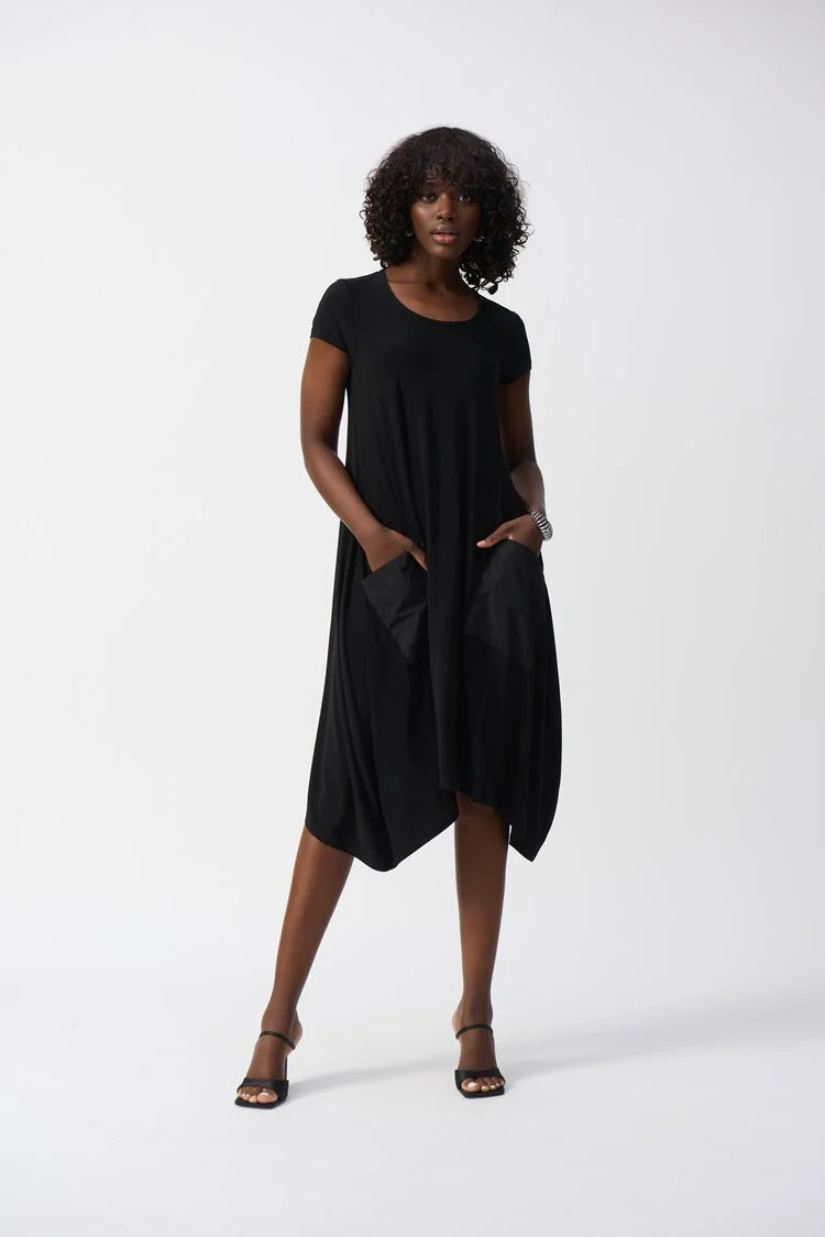 cocoon shirt dress Joseph Ribkoff Silky Knit Cocoon Dress Style 251146 Black / 8