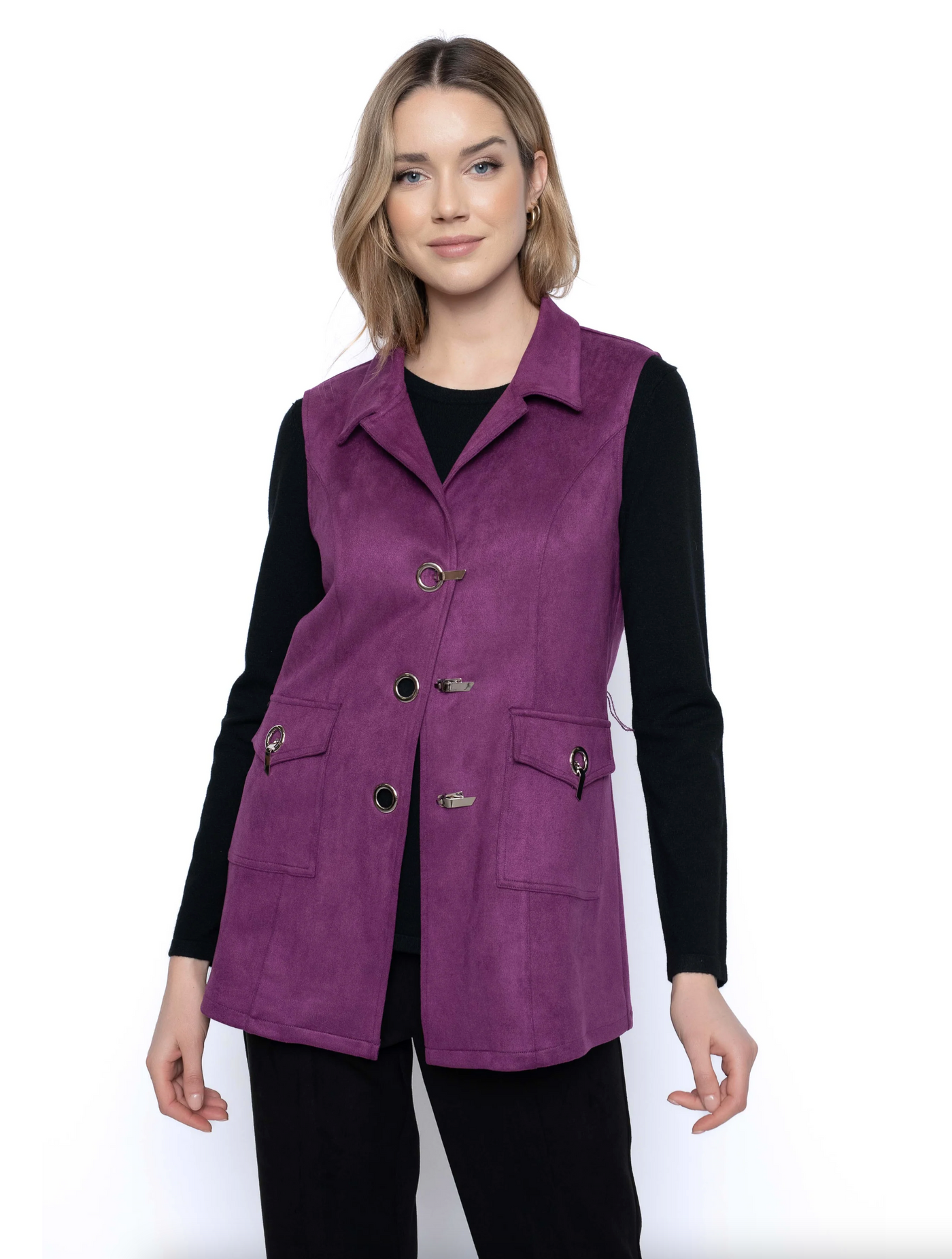 Better Yet Belted Vest, Orchid