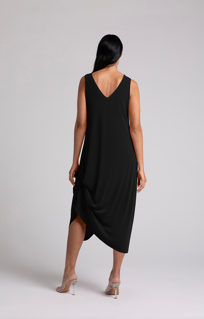 Sleeveless Drama Dress, Black