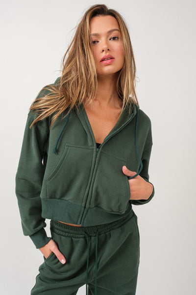 Pick Up the Pace Zip Up, Hunter Green