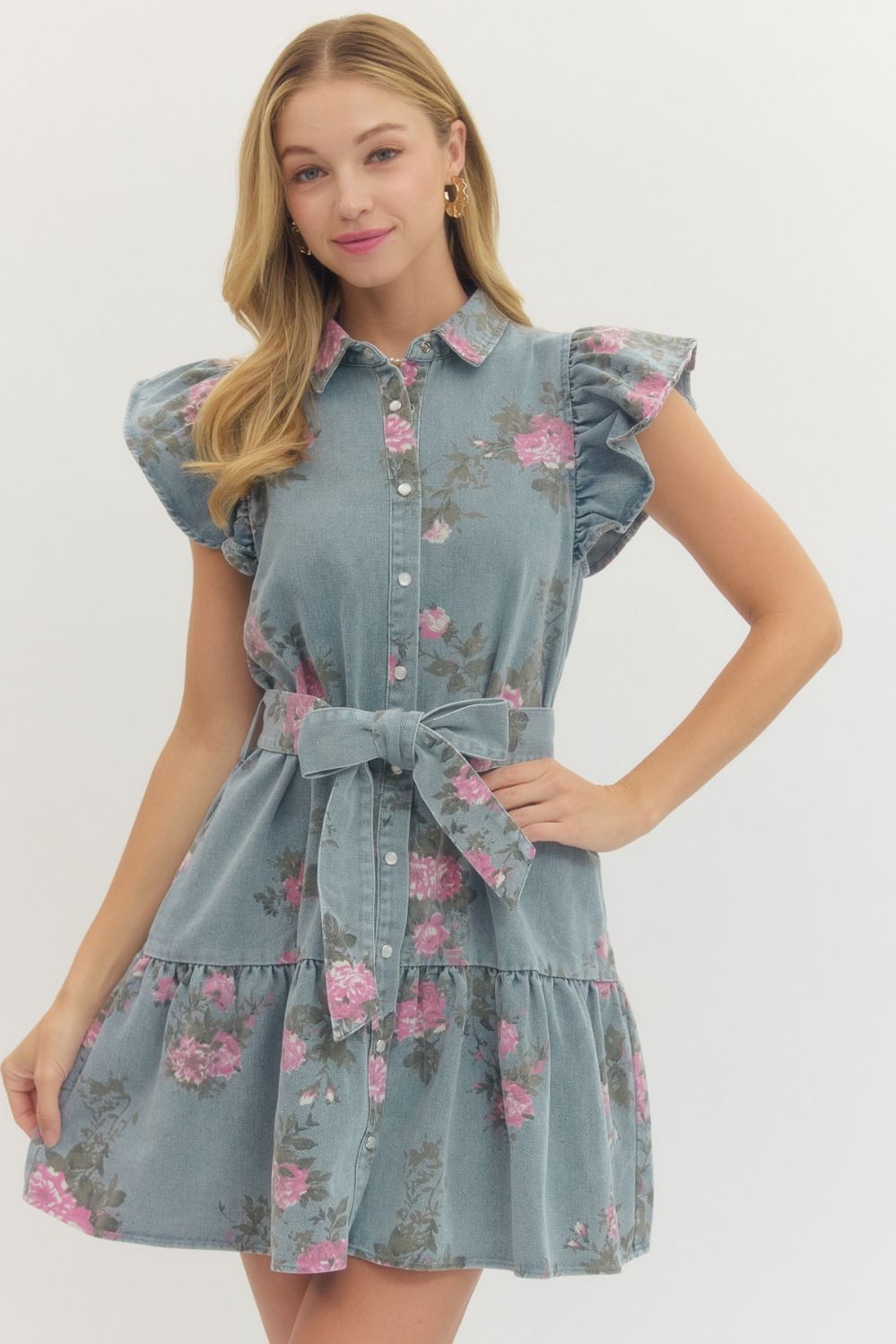 white christmas dresses Southern Belle Denim Dress D29064 Entro Light Denim / L