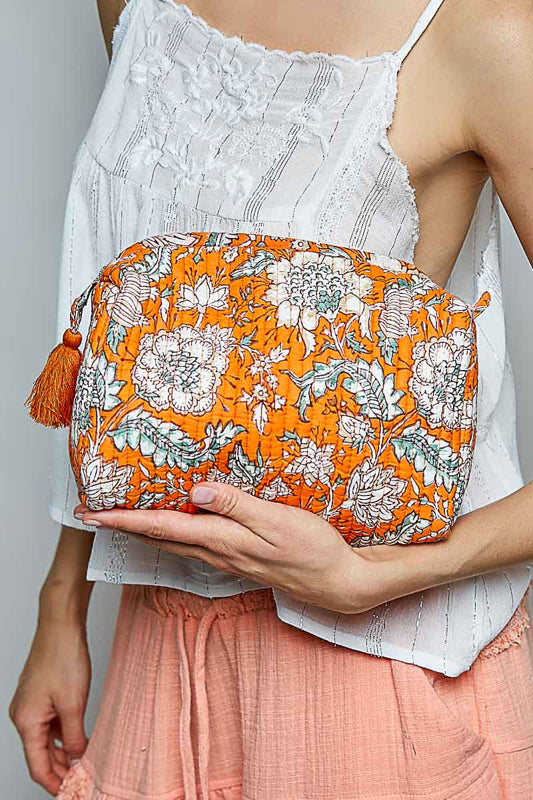 Meadow Makeup Pouch, Orange