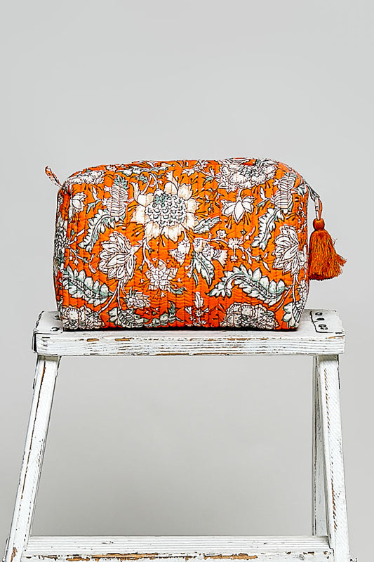 Meadow Makeup Pouch, Orange