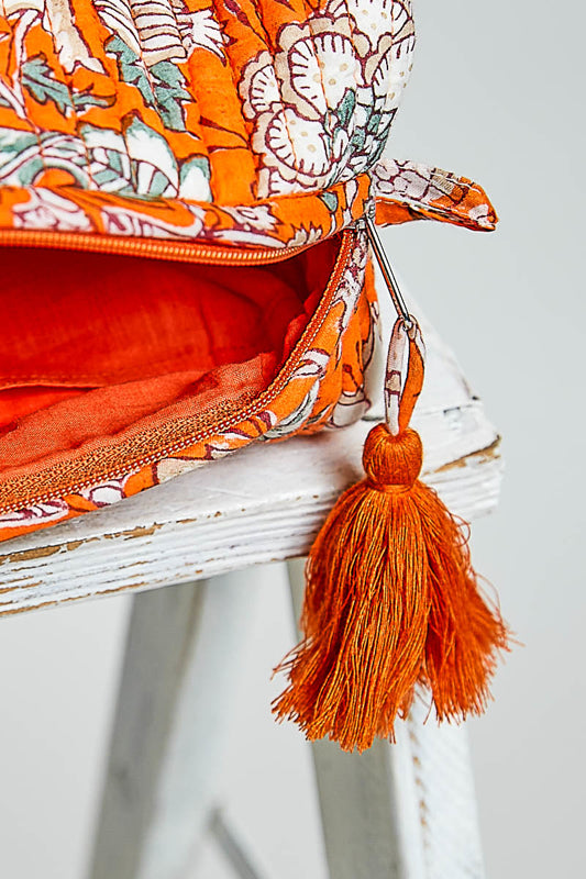 Meadow Makeup Pouch, Orange