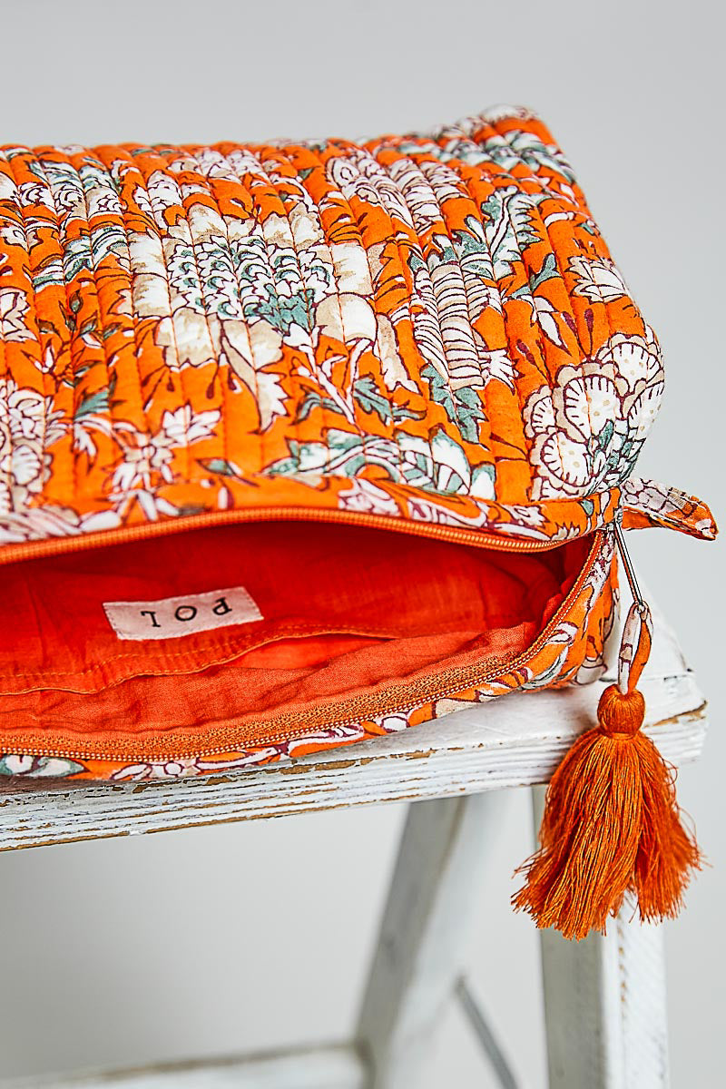 Meadow Makeup Pouch, Orange