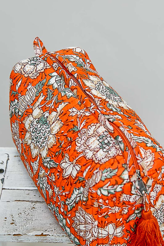 Meadow Makeup Pouch, Orange