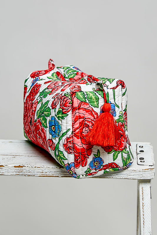 Meadow Makeup Pouch, Red