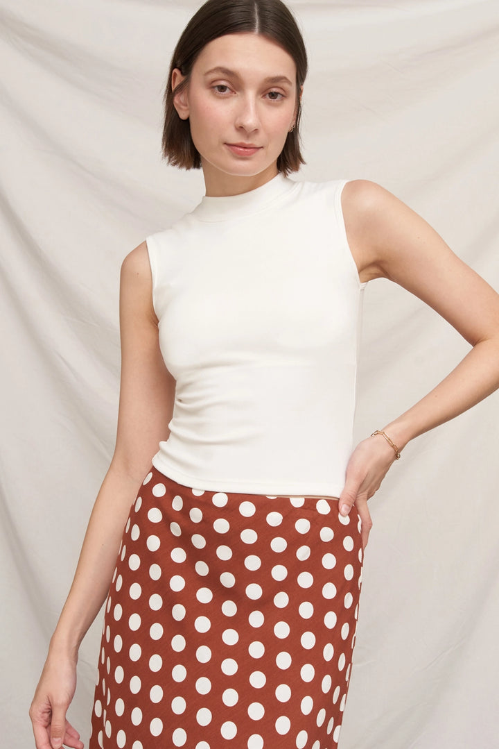Gigi Mock Neck Bra Top by En Creme, view 8