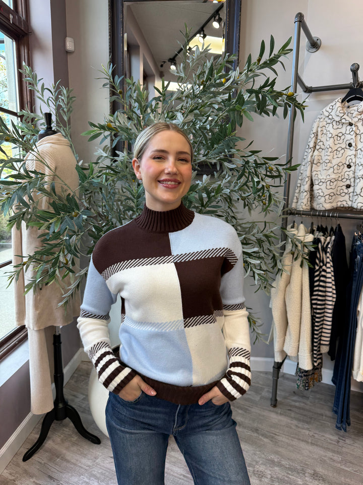 Sky &amp; Sable Color Block Sweater