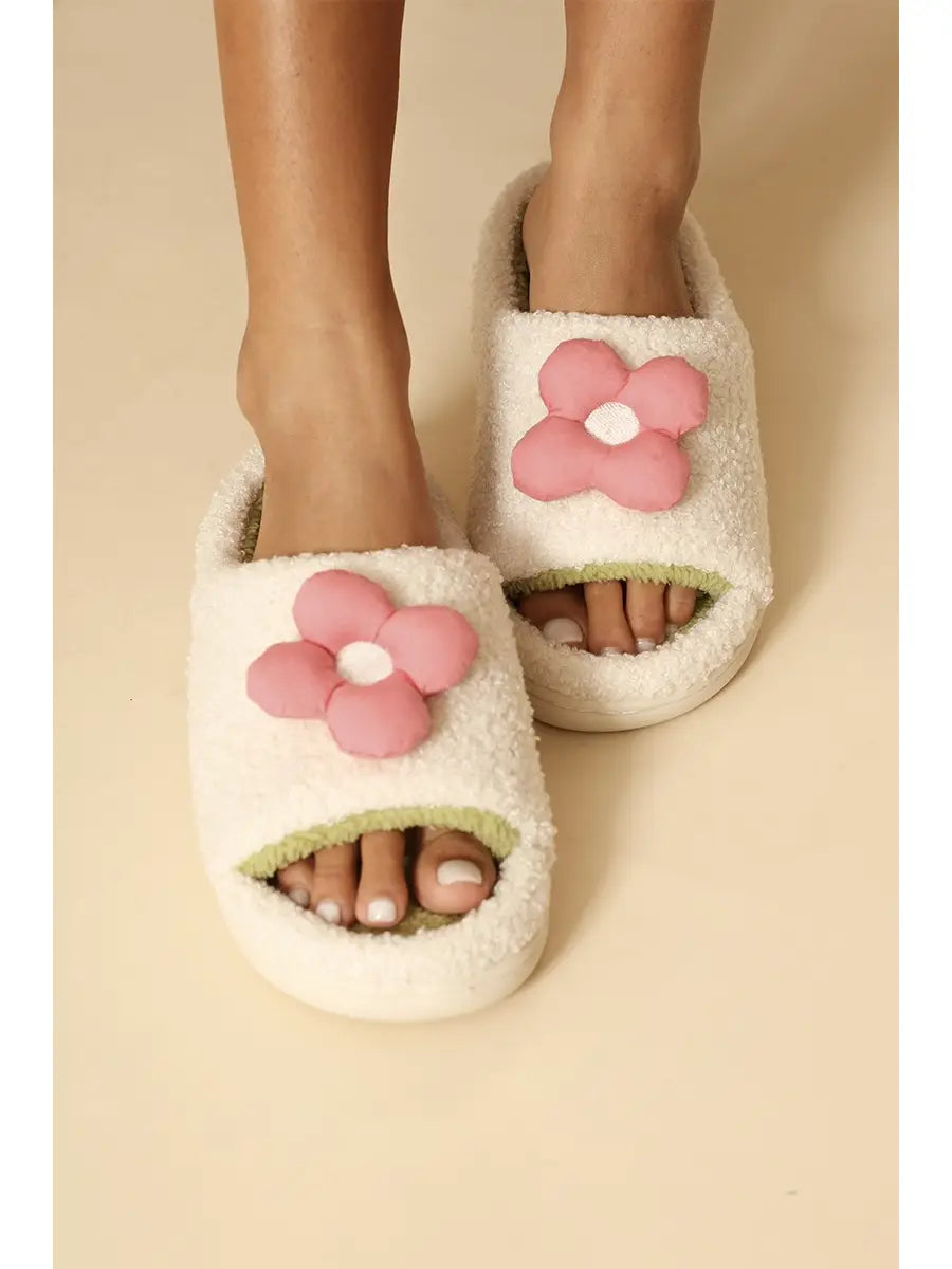 Pink Flower Slippers