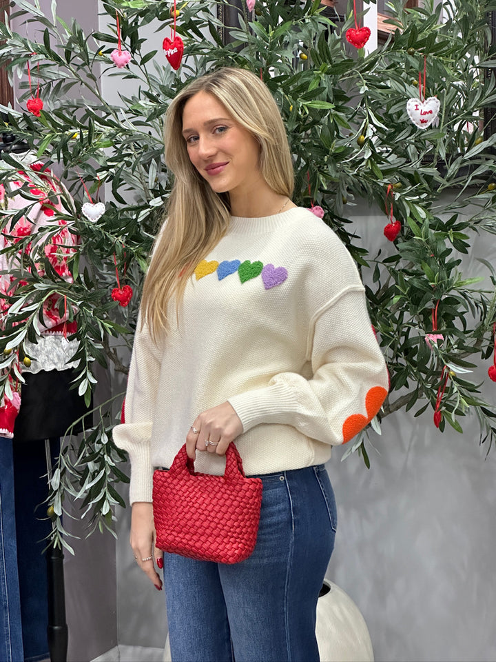 Rainbow Hearts Sweater, FINAL SALE