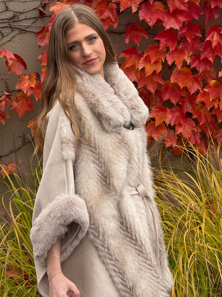Aurora Herringbone Fur Wrap