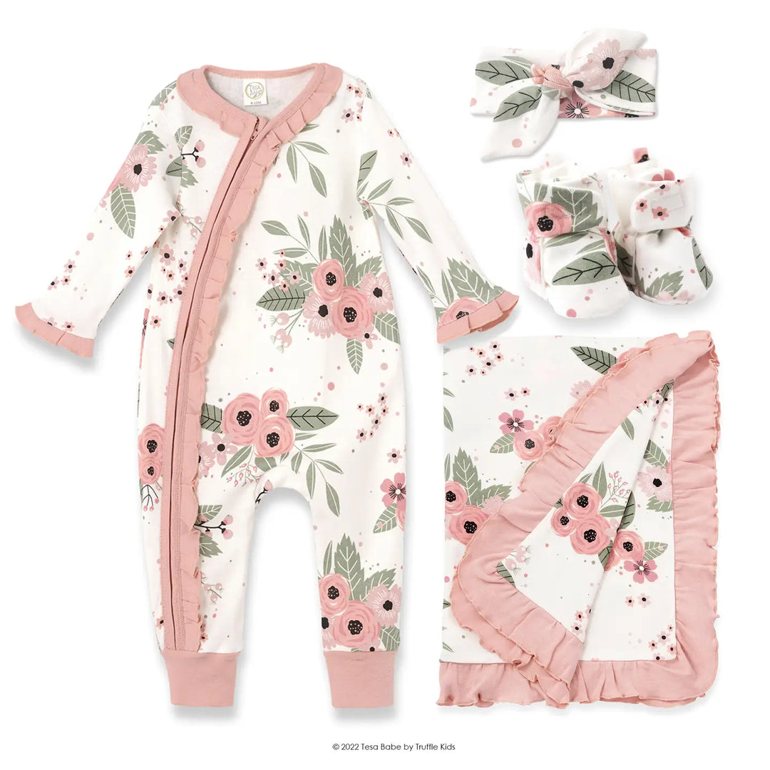 Sweet Peony Zip Romper