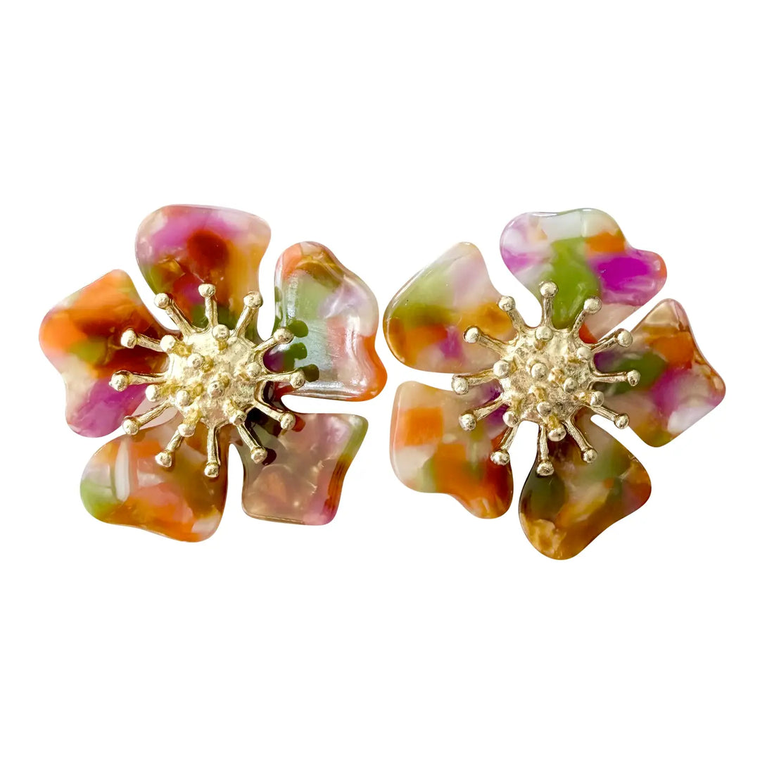 Poppy Earring, Orange Multi