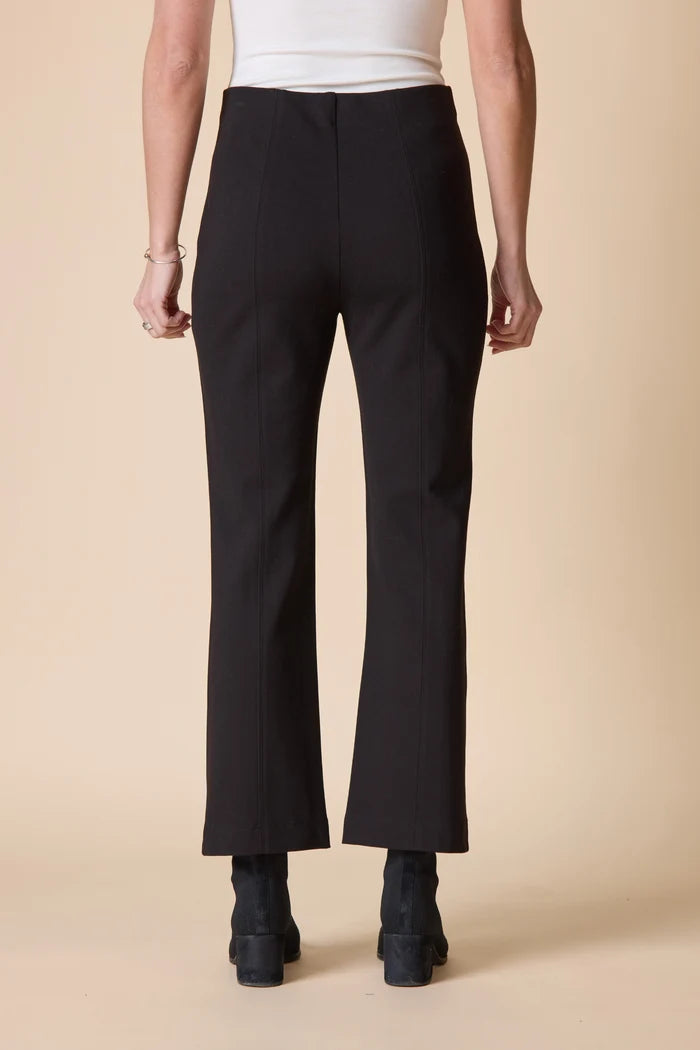 Habitat Clothes Luxe Ponte Kick Flare Pant in Black, back view