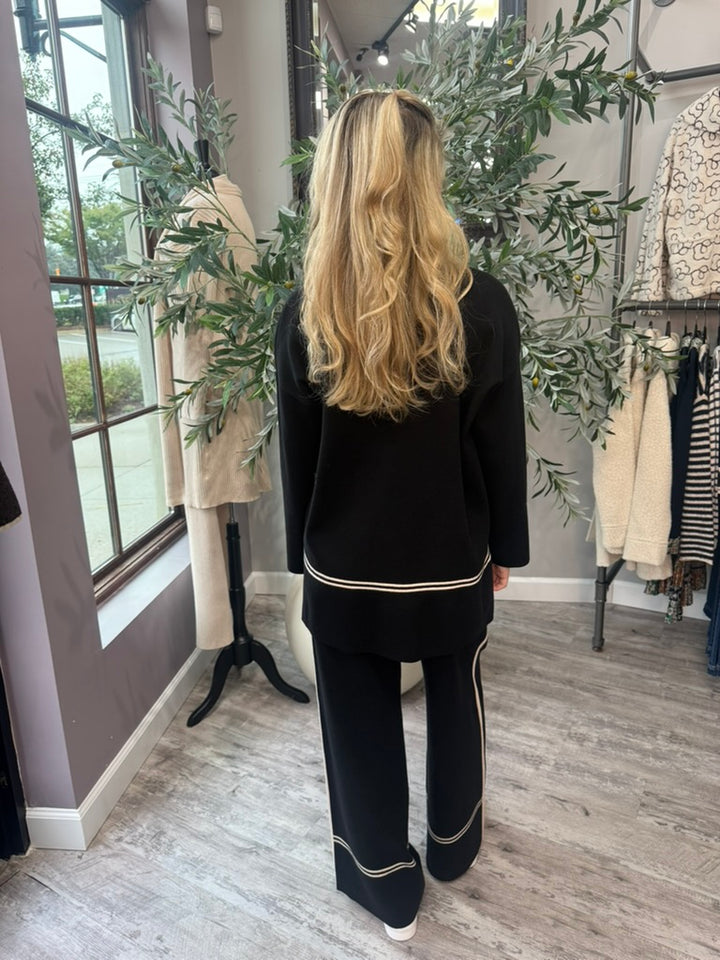 Tonal Stripe Wide Leg Pant