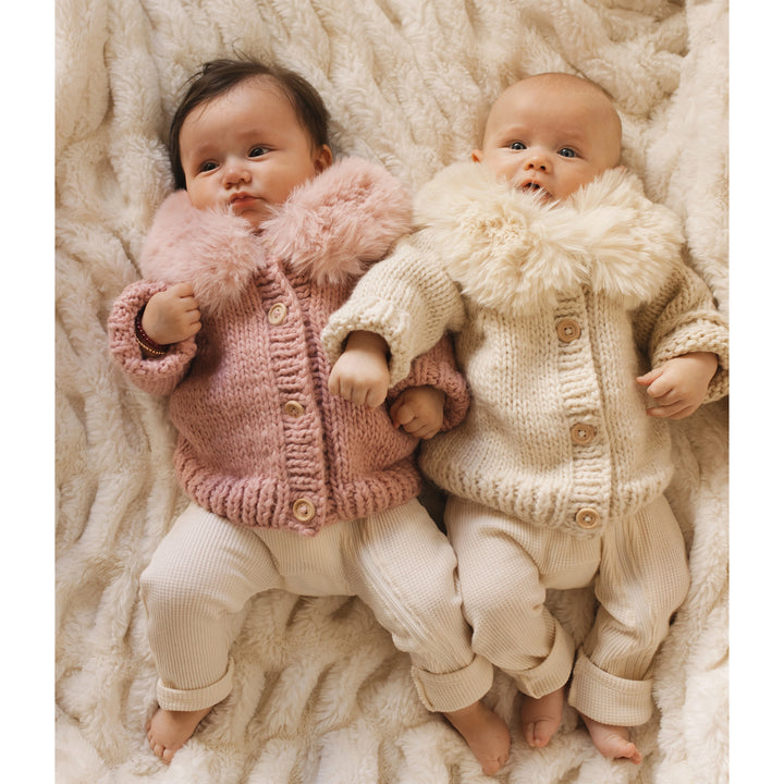Fur Collar Baby Cardigan