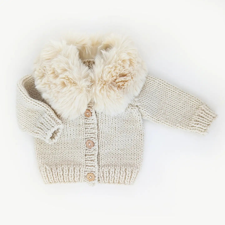 Fur Collar Baby Cardigan