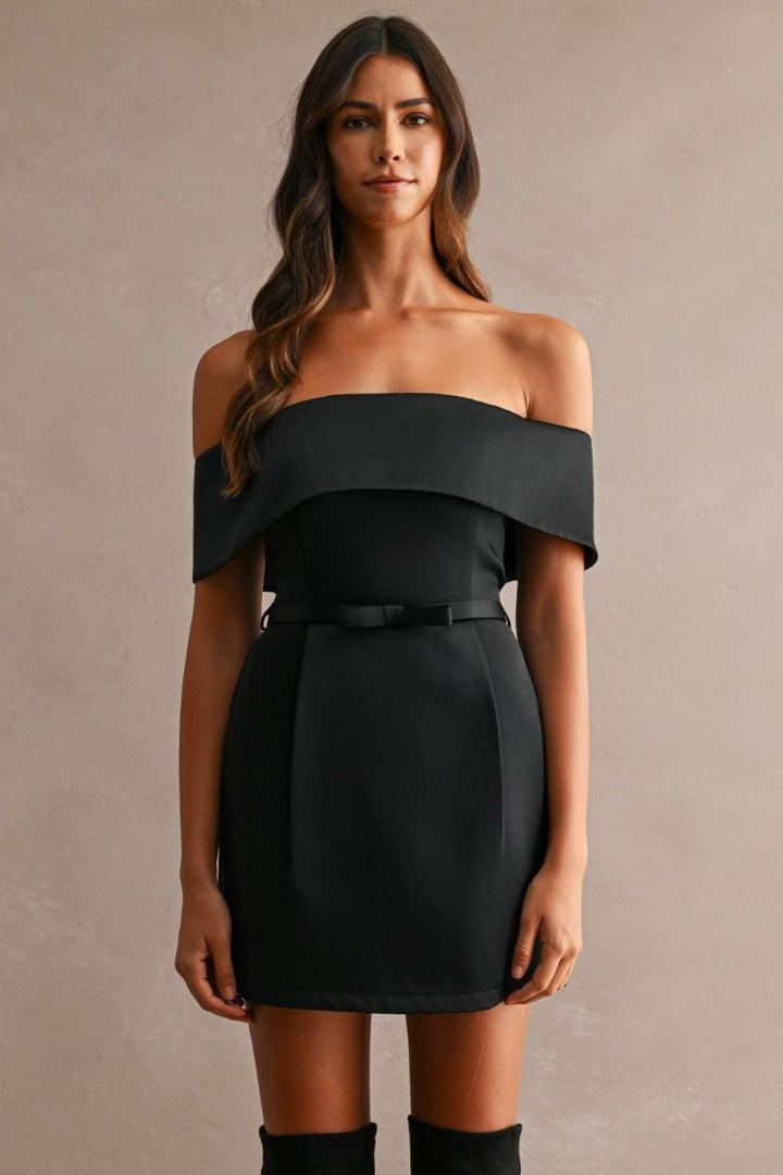 Little Black Satin Dress