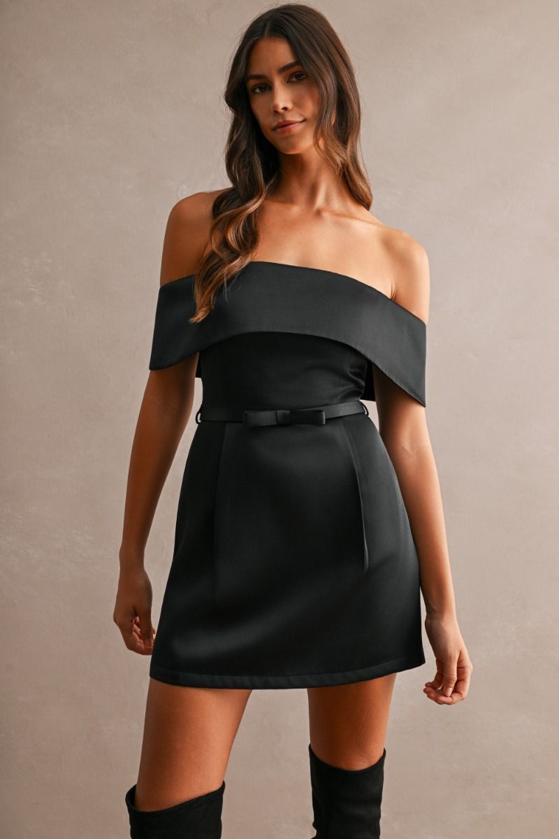 Little Black Satin Dress