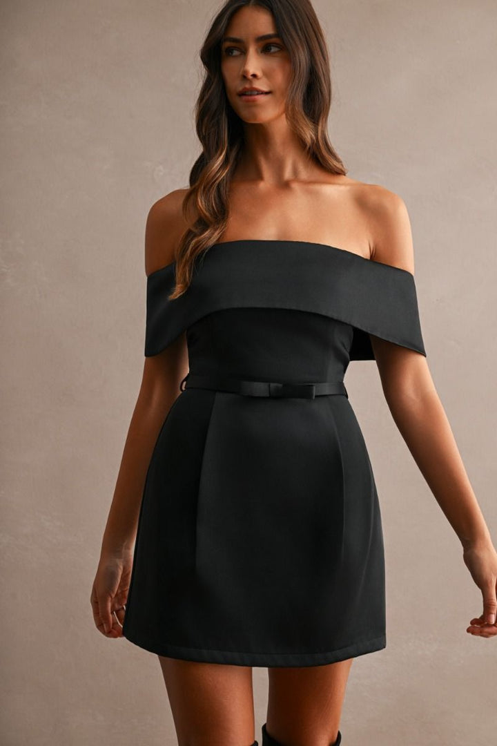 Little Black Satin Dress