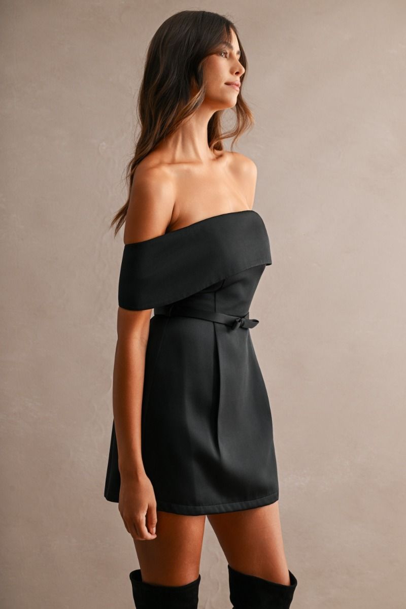 Little Black Satin Dress