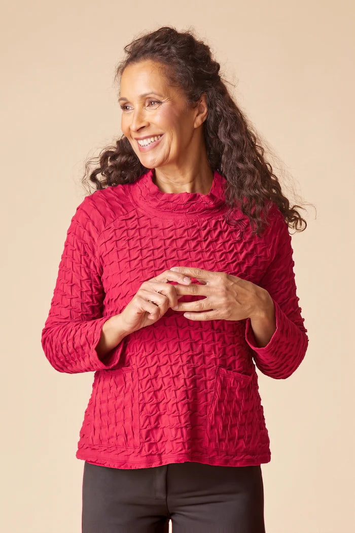 Textured Tides Pocket Top