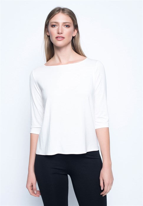 3/4 Sleeve Boatneck Top