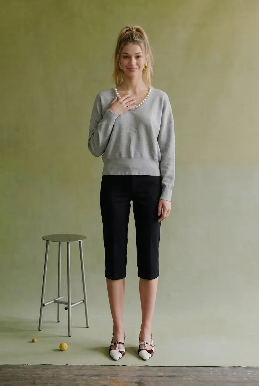 Margot Pearl Neck Sweater