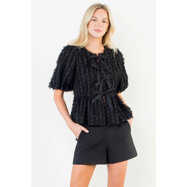 Darling Details Fringe Texture Top