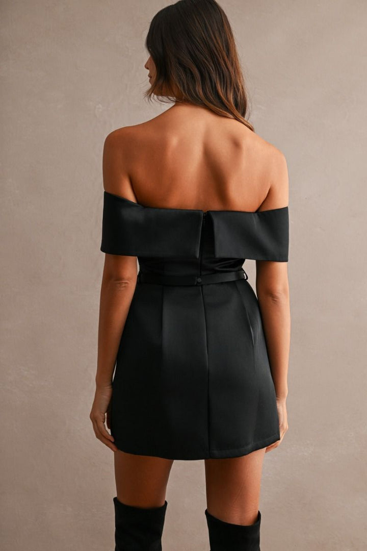 Little Black Satin Dress