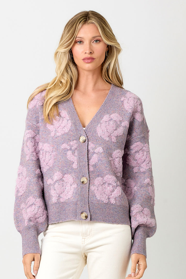 Floral Embossed Cardi