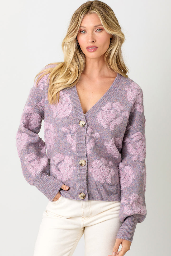 Floral Embossed Cardi