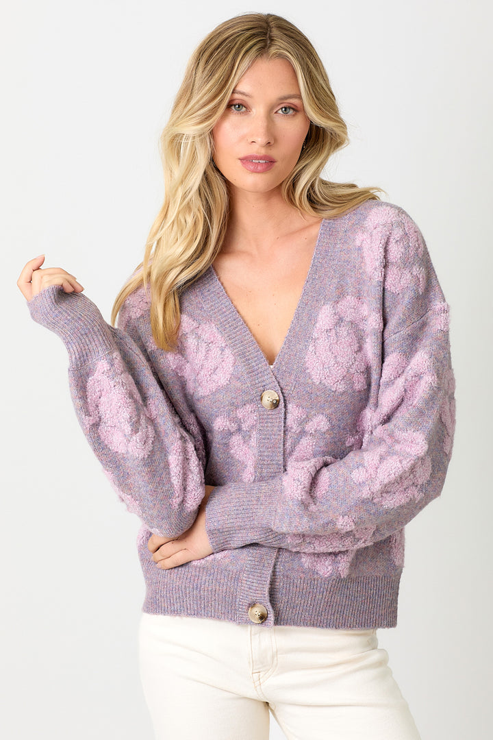 Floral Embossed Cardi