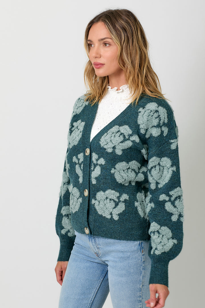 Floral Embossed Cardi