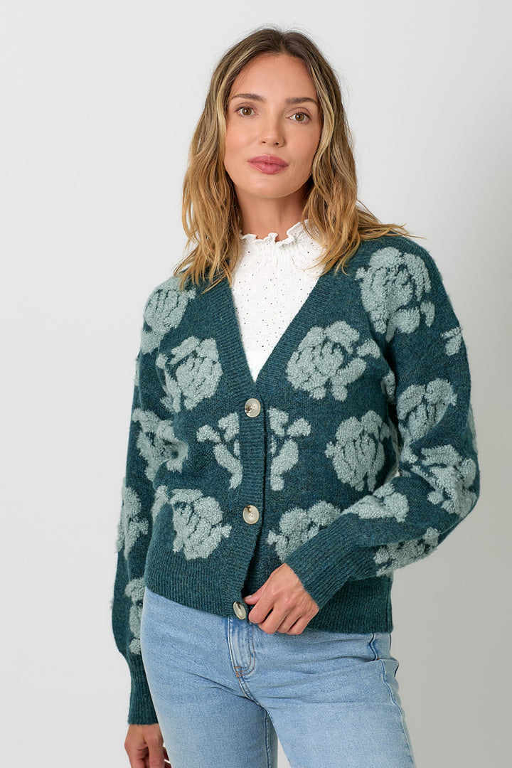 Floral Embossed Cardi