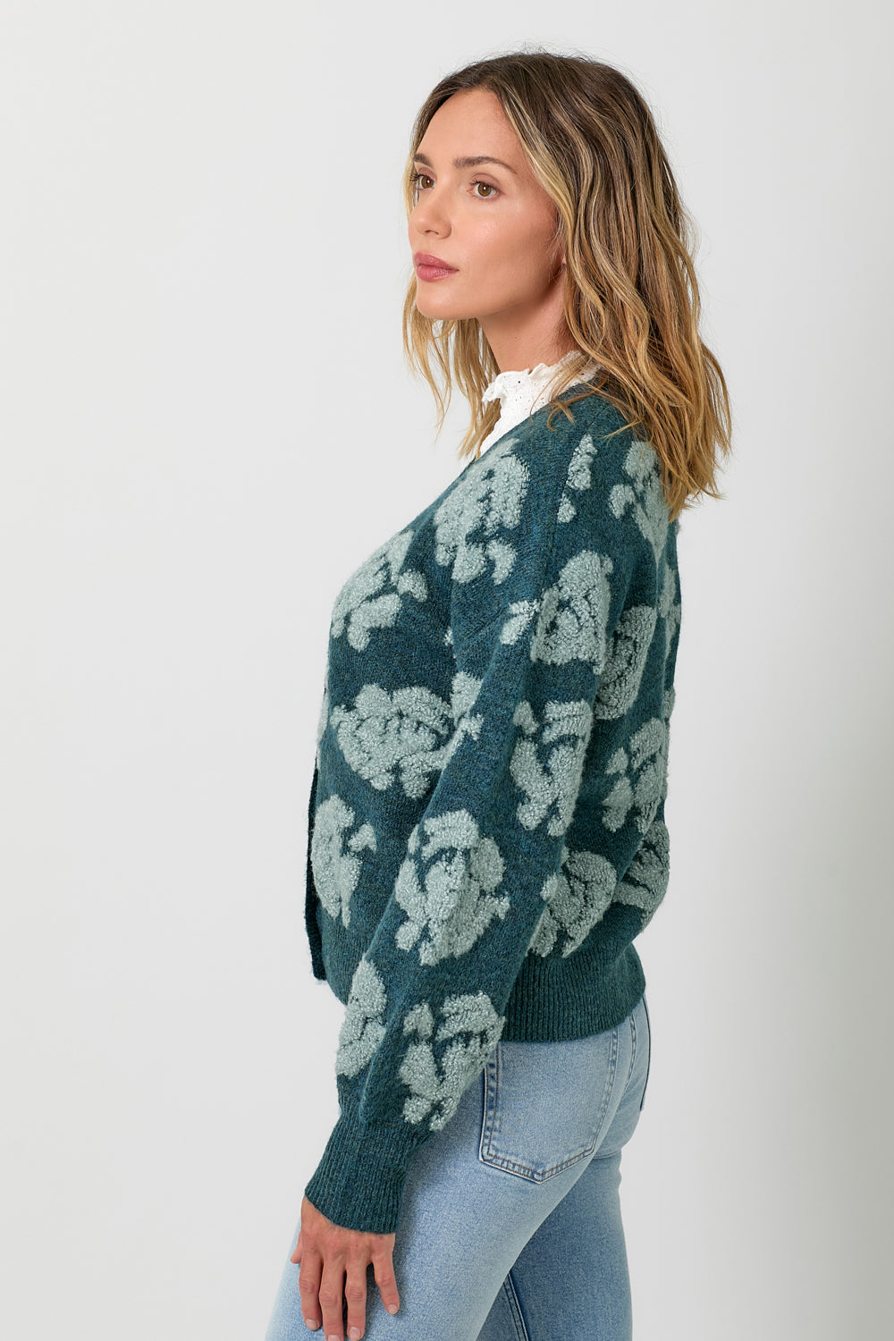 Floral Embossed Cardi