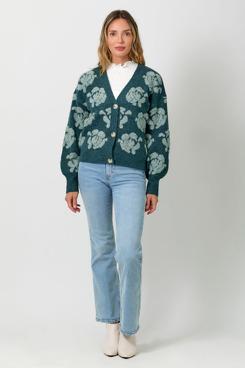 Floral Embossed Cardi