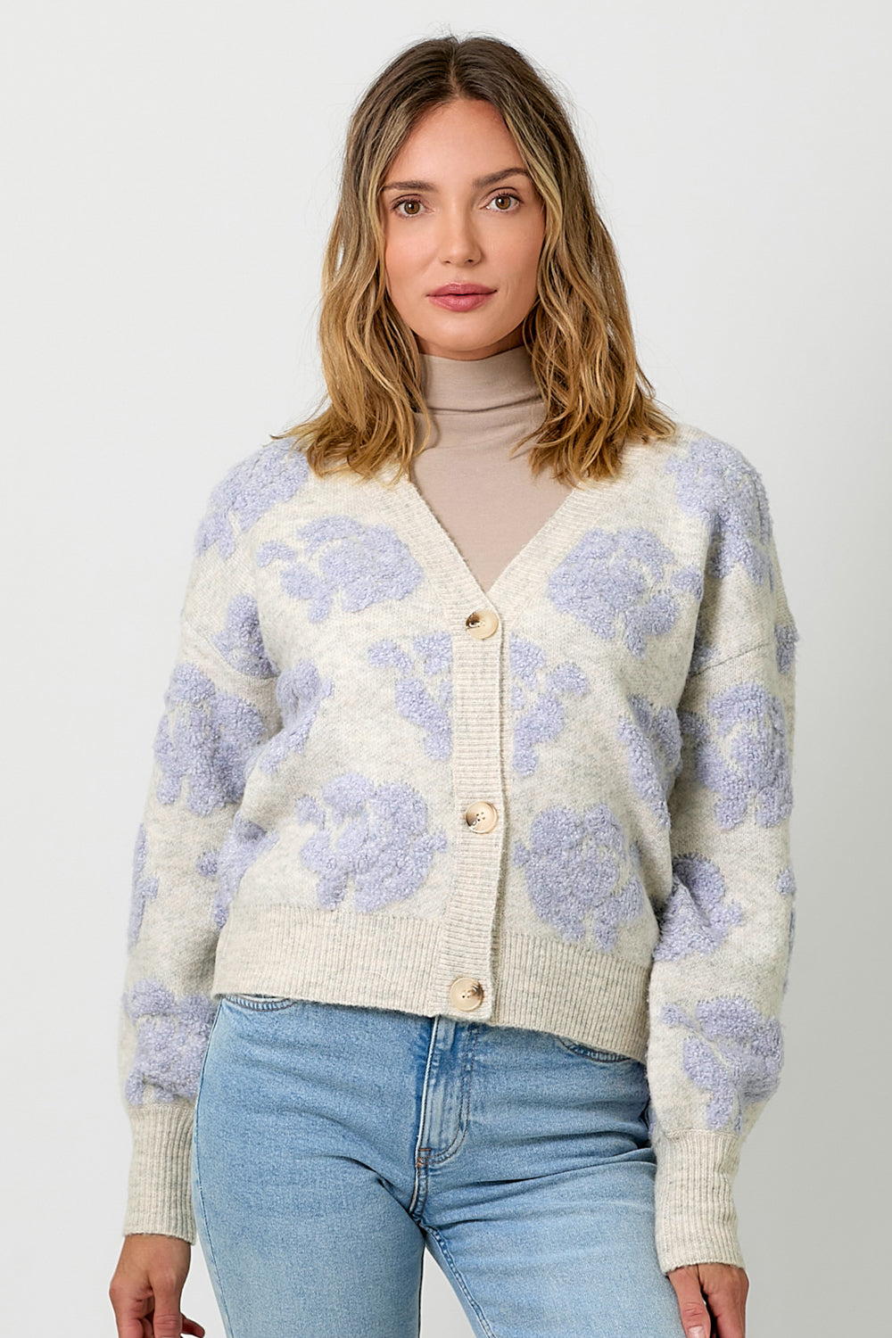 Floral Embossed Cardi