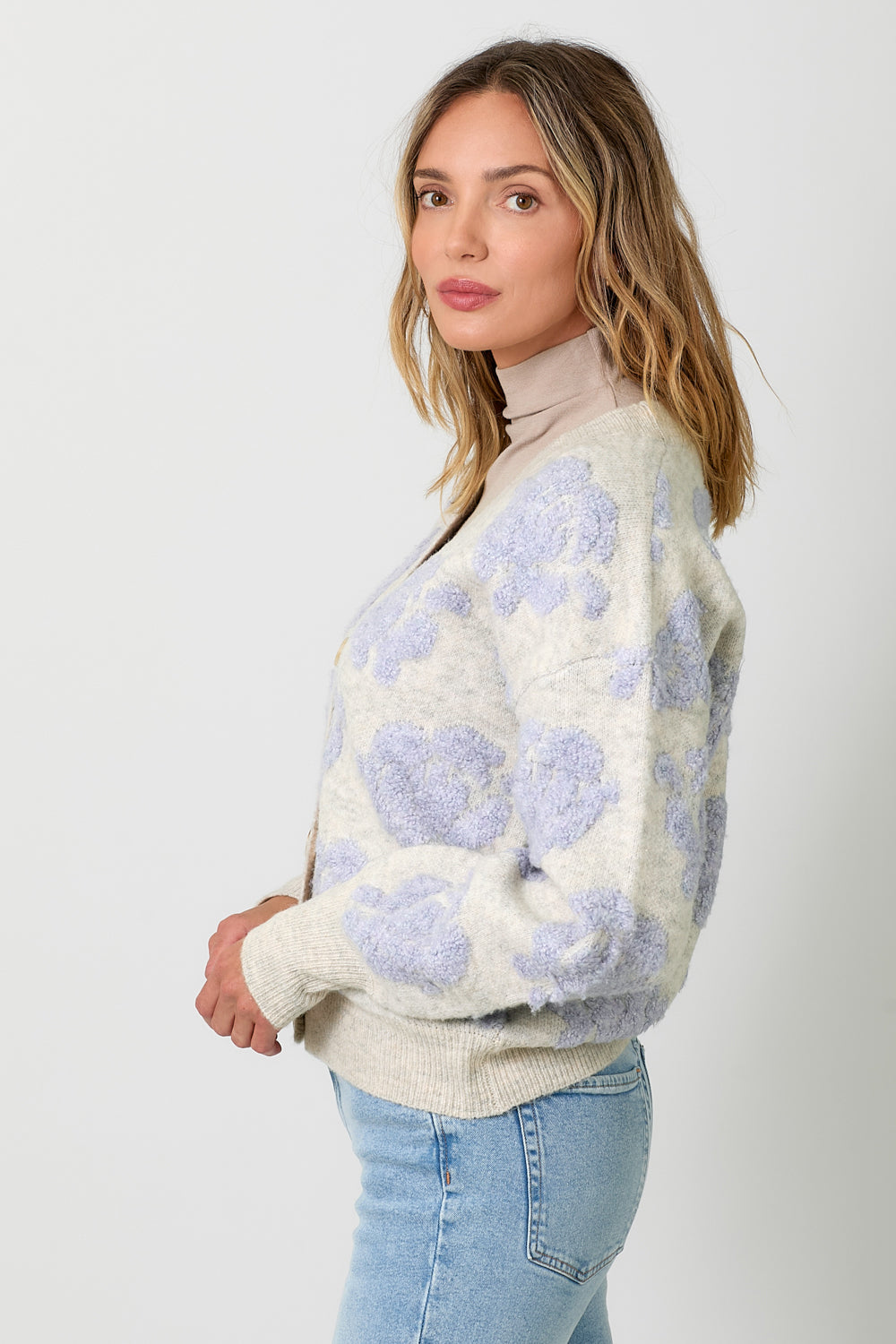 Floral Embossed Cardi