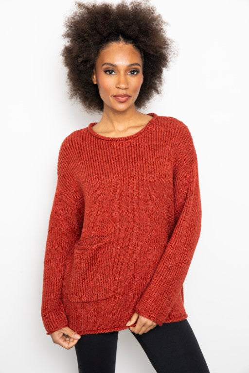 Fireside Pocket Sweater, Brick