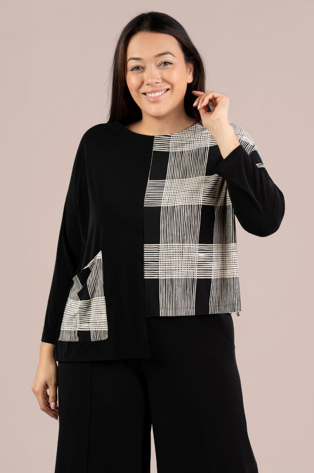 Etch Top, Cashew Plaid