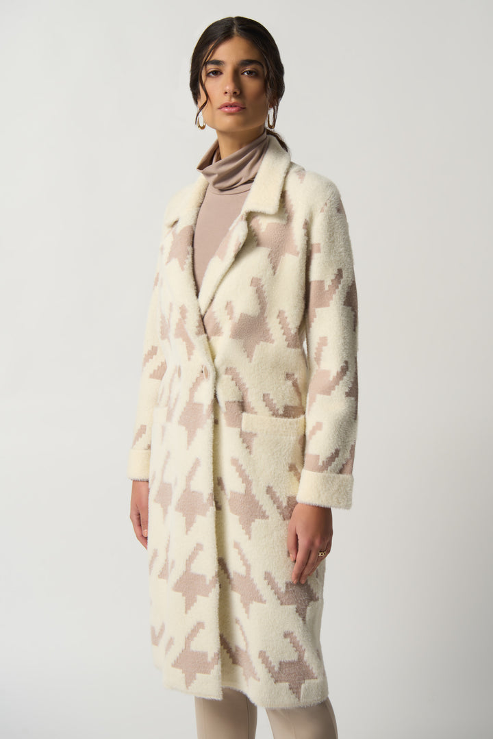 Warm Wishes Houndstooth Coat, Winter White