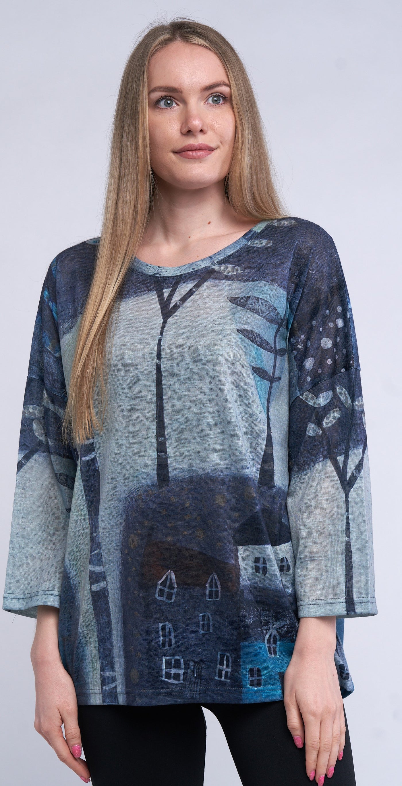 Whimsical Woods Top, Blue