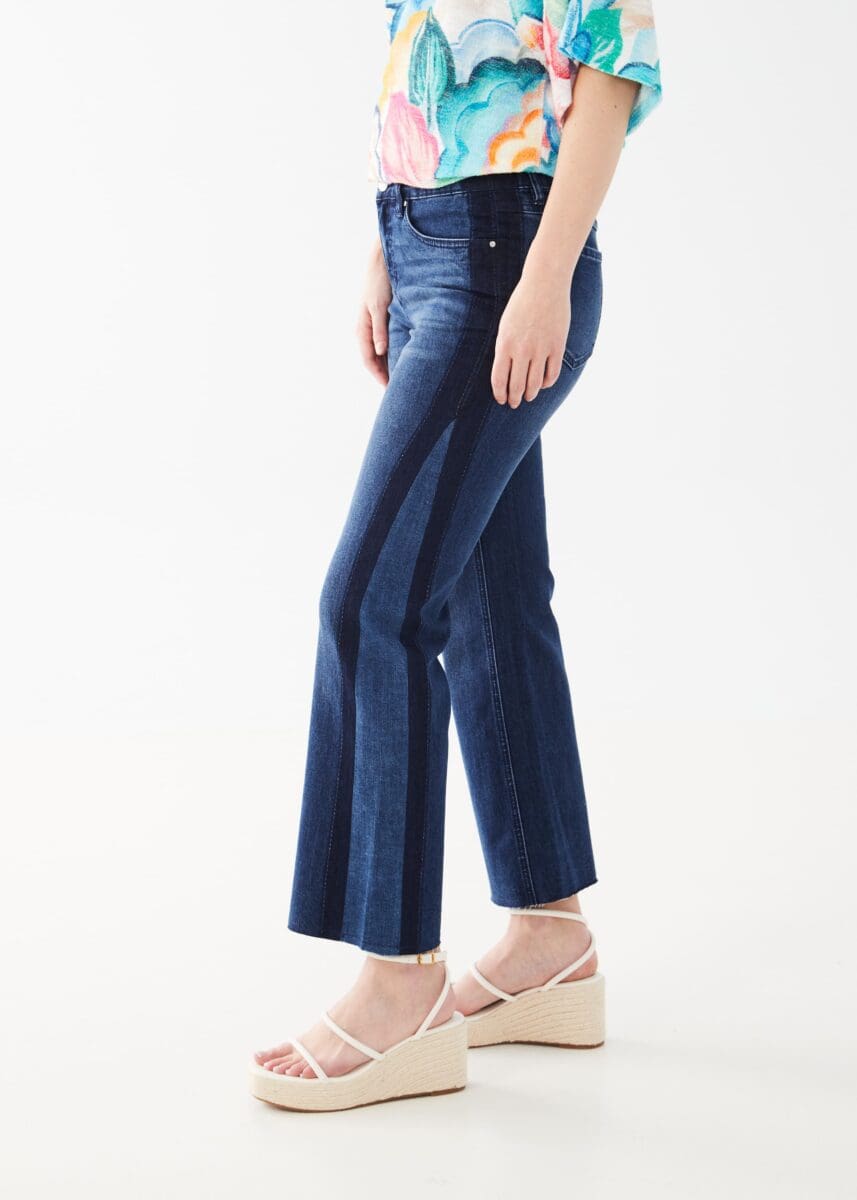 Olivia Retro Flare Ankle Jean, Mid Blue