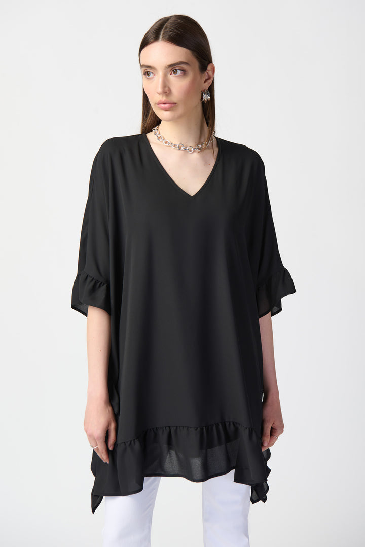 Georgette Ruffled Poncho Tunic