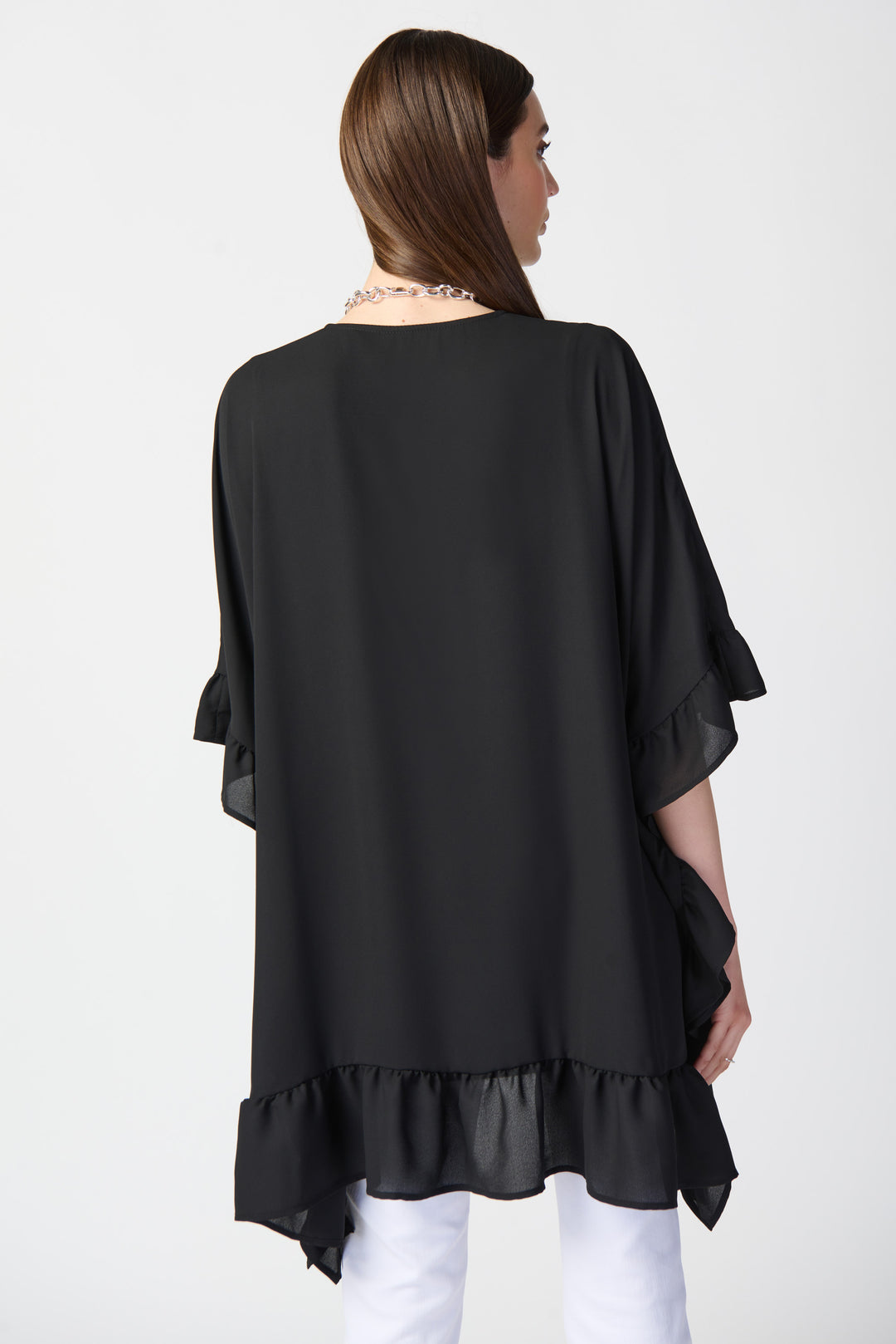 Georgette Ruffled Poncho Tunic