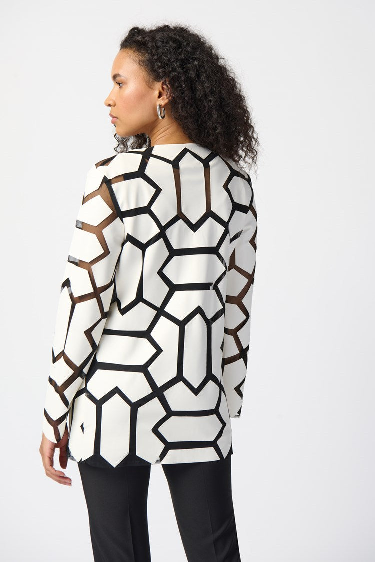 Mya Leatherette Mesh Jacket, White