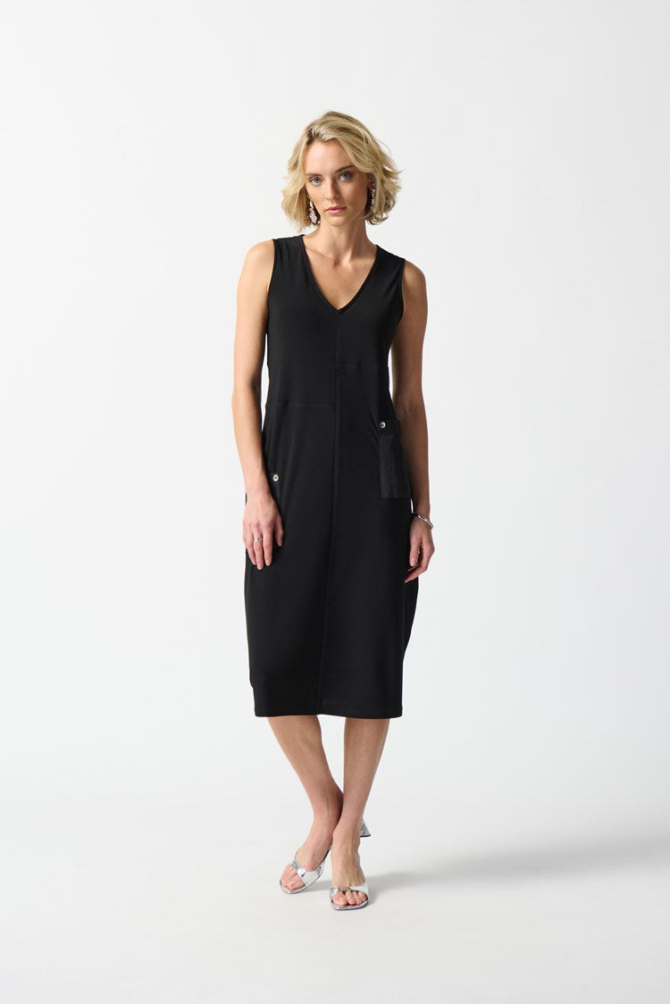 Cocoon Sleeveless Dress, Black